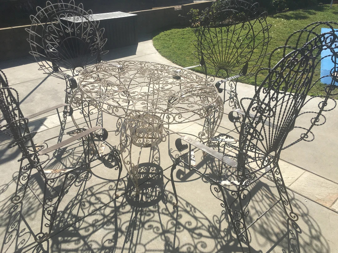 Vintage RARE John Salterini peacock patio set (4 chairs and table) | Etsy (US)