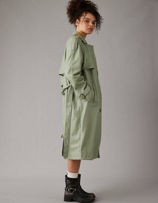 AE Vegan Leather Trench Coat | American Eagle Outfitters (US & CA)