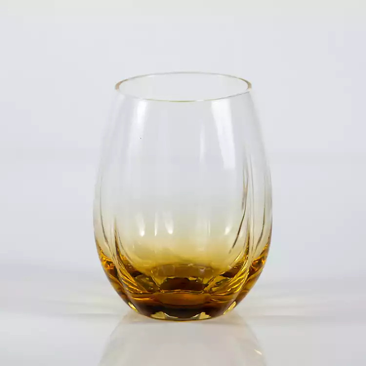 Amber Pumpkin Stemless Wine Glass | Kirkland's Home