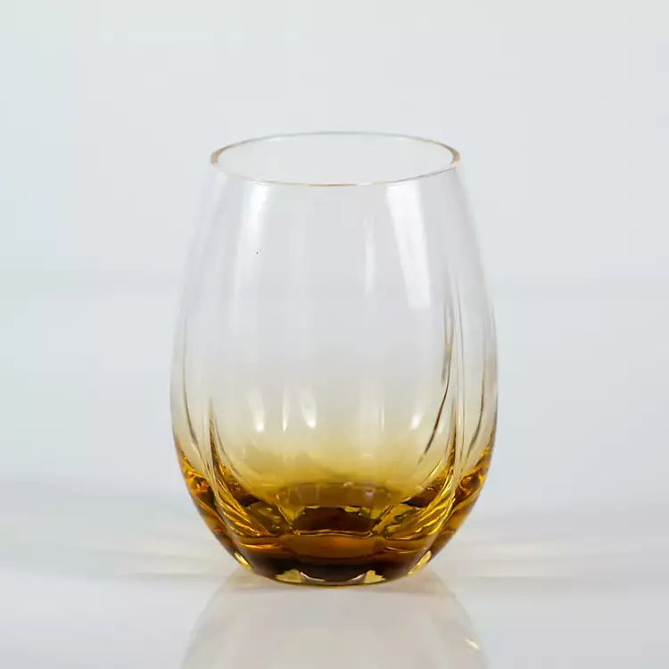 New! Amber Pumpkin Stemless Wine Glass | Kirkland's Home