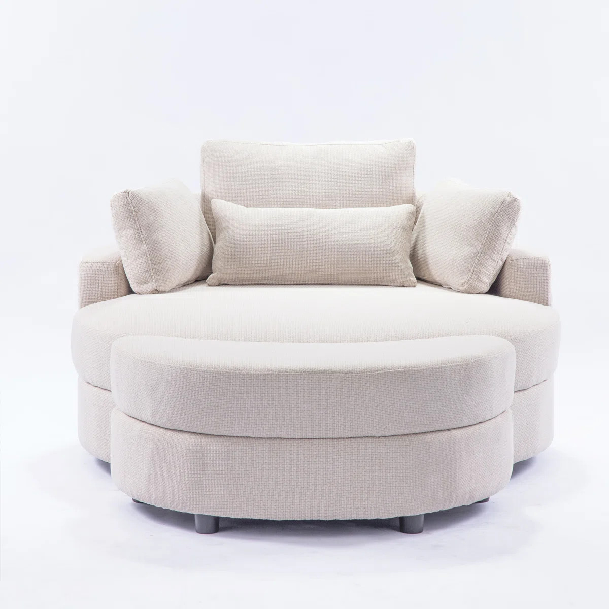 Danieal Upholstered Barrel Chair with Ottoman | Wayfair North America