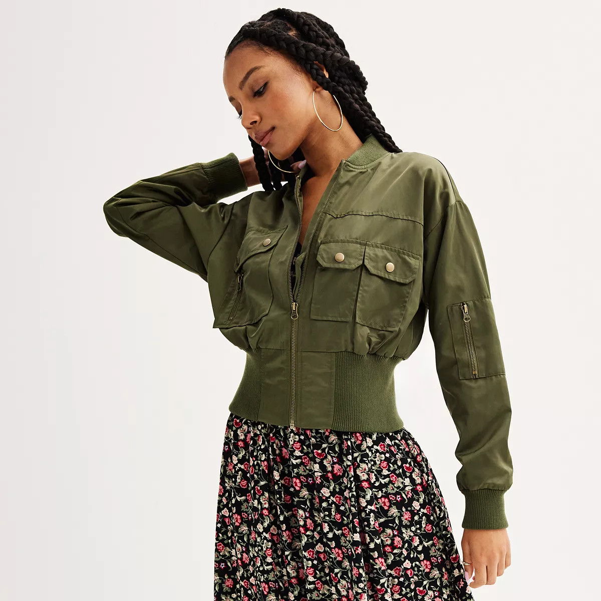 Juniors' SO® Utility Bomber Jacket | Kohl's