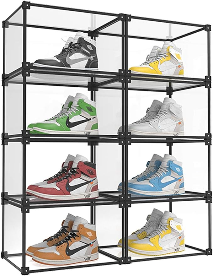 Magnetic Side Open Transparent Plastic Storage Shoe Box Clear Shoe Display Case Sneaker Shoe Stor... | Amazon (US)