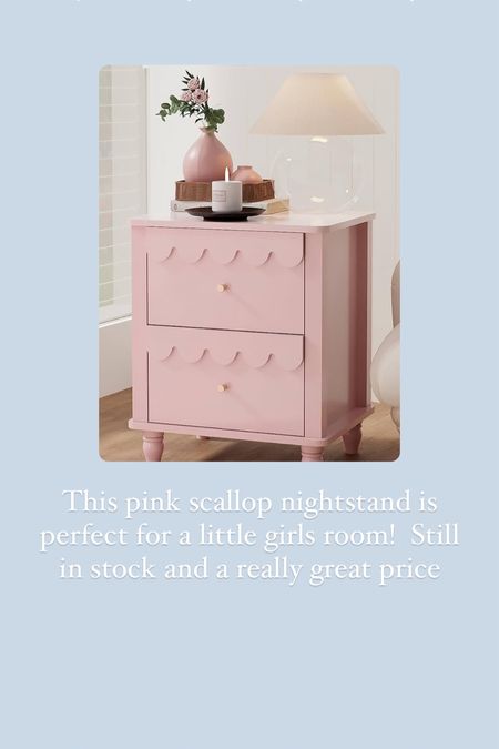 Buying this pink scallop nightstand for Sloane’s big girl room 

#LTKHome #LTKFindsUnder100 #LTKKids