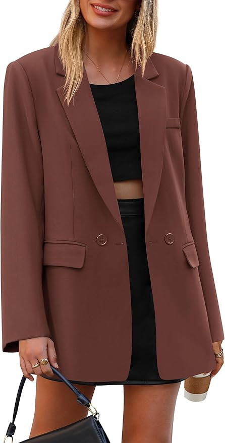 PRETTYGARDEN Fall 2026 Blazers for Women Business Casual Long Sleeve Lapel Pockets Dressy Suit Ja... | Amazon (US)