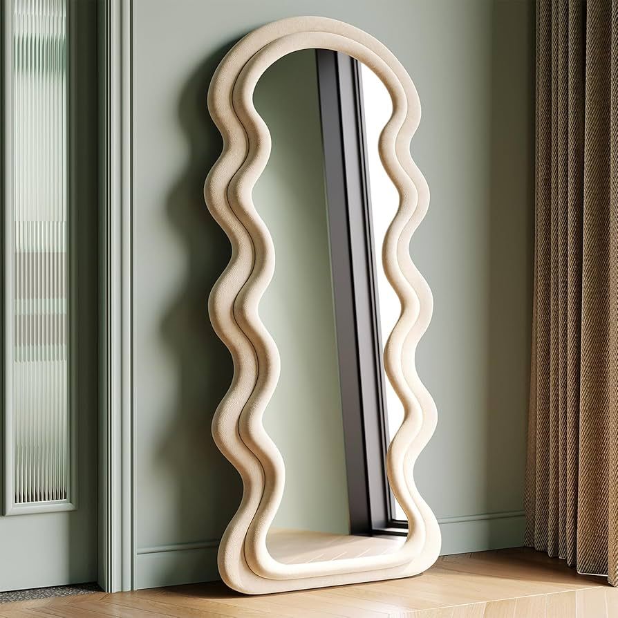 Irregular Wavy Mirrors Full Length,160x60cm,Arch Floor Standing Mirrors for Bedroom,Living room,F... | Amazon (UK)