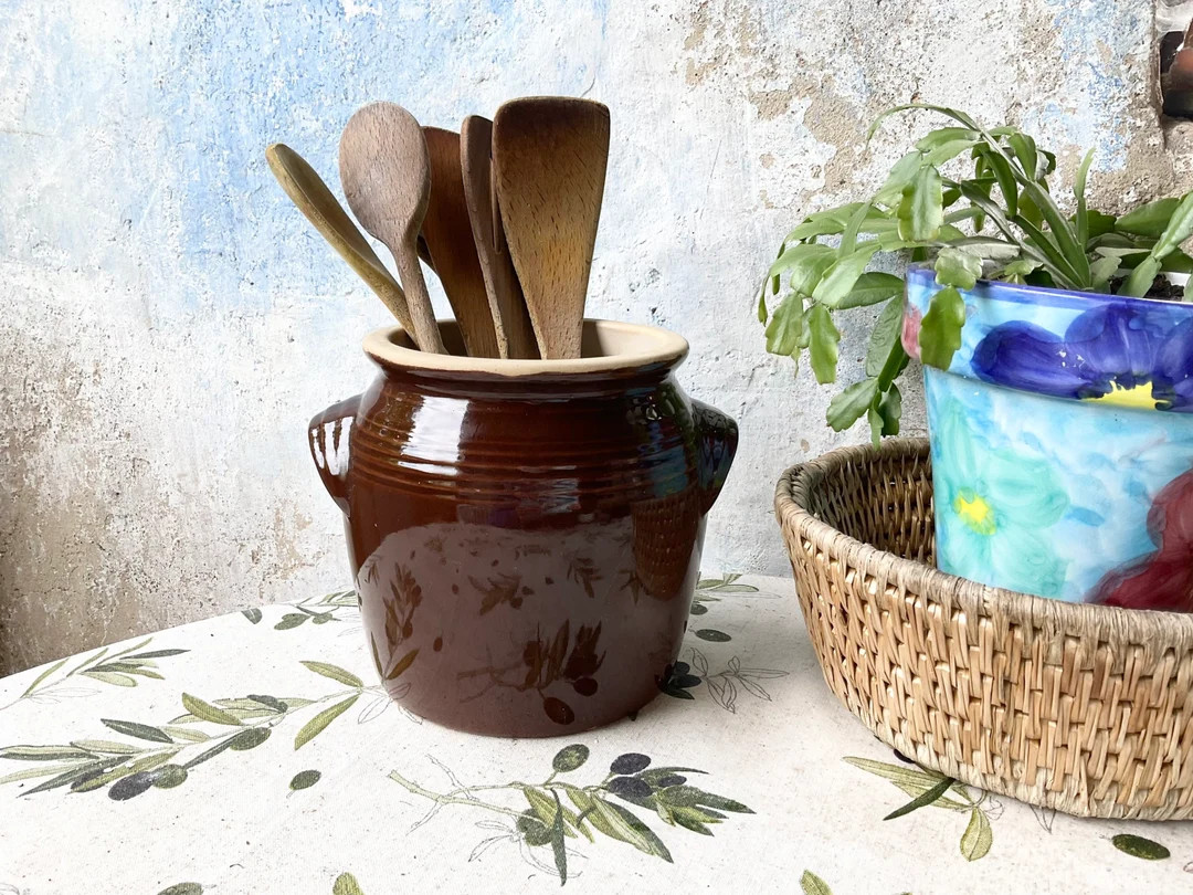 Vintage French Brown Glazed Stoneware Confit Pot: Country Kitchen Decor | Etsy (US)