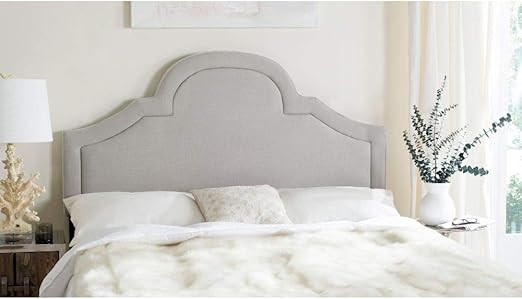 Safavieh Kerstin Arctic Grey Upholstered Arched Headboard (Queen) | Amazon (US)