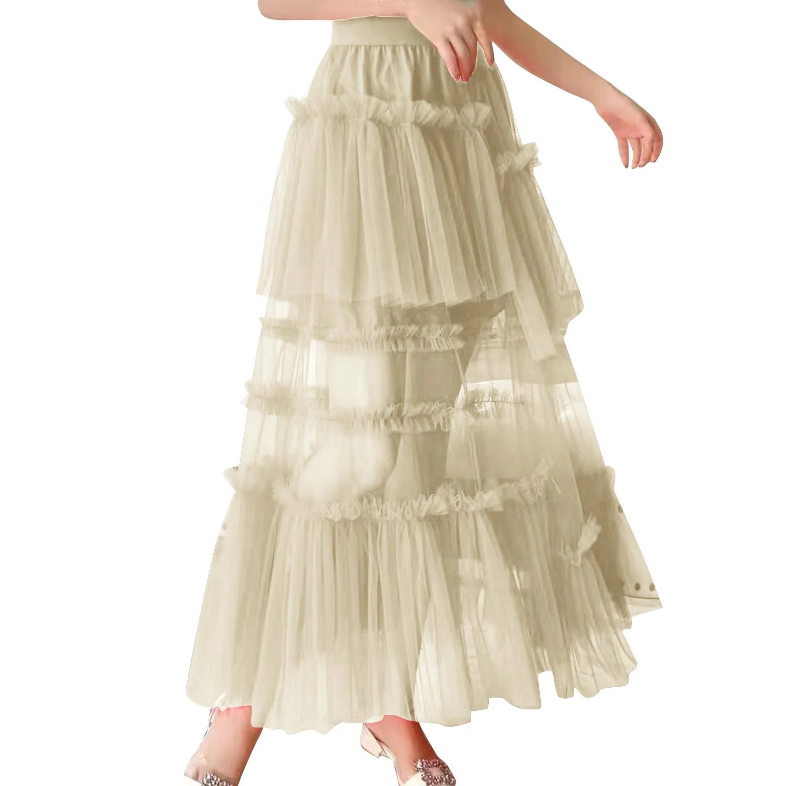 2023 Women's Long Maillard Fall Skirt Elegant High Waist Cocktail Party Wedding Flared A Line Mid... | Walmart (US)