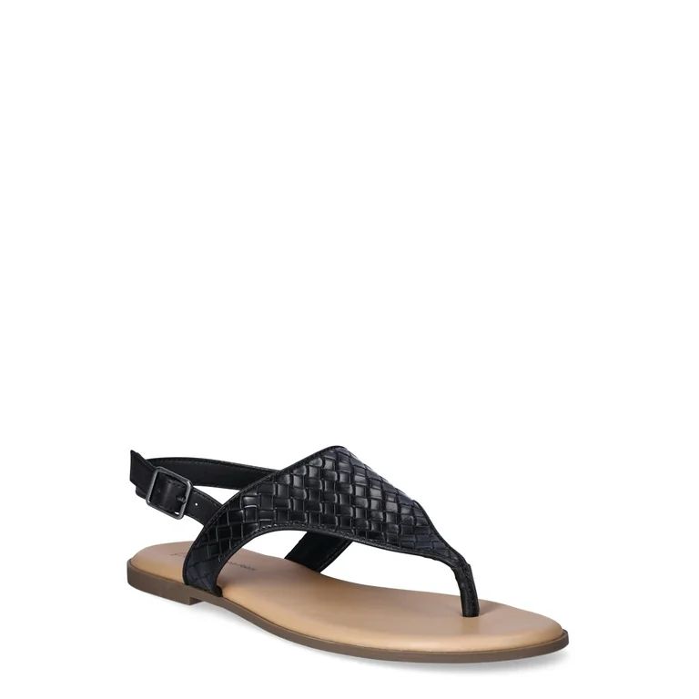 Time and Tru Women's Hooded Flat Thong Sandals, Wide Width Available | Walmart (US)