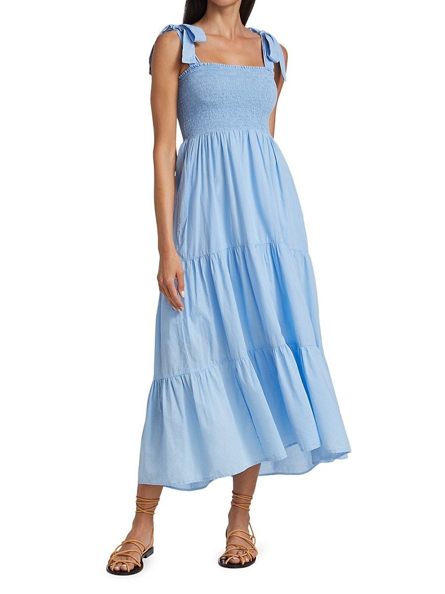Xirena Women's Loraine Smocked Midi Dress - Cruise Blue - Size XS | Saks Fifth Avenue OFF 5TH