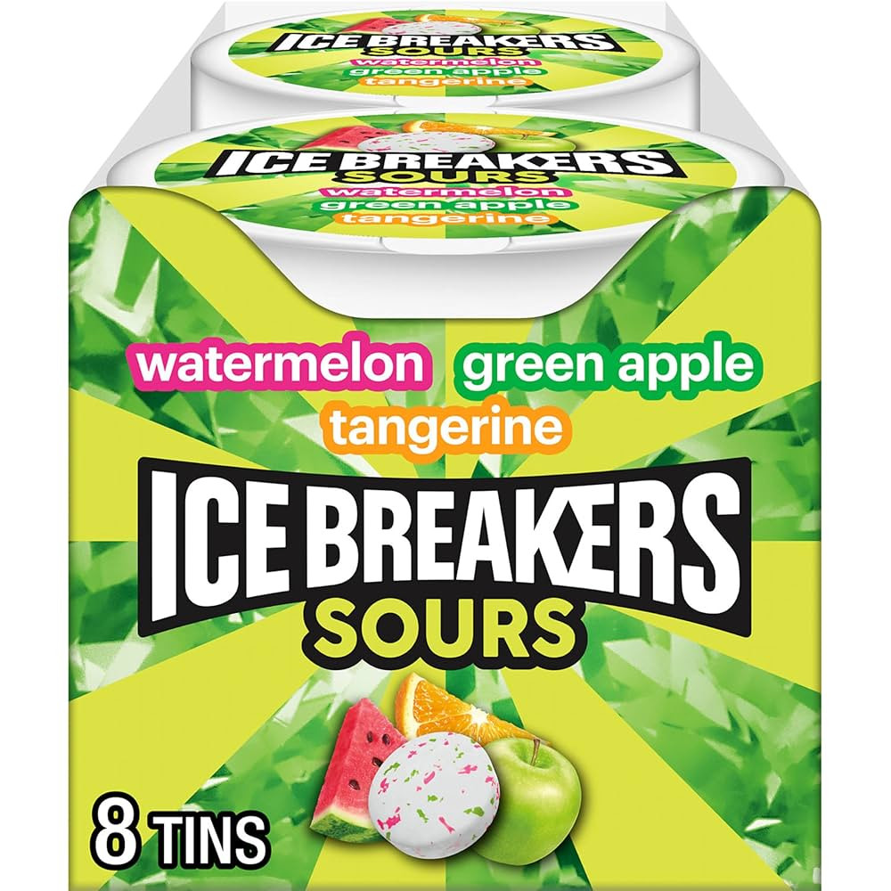 ICE BREAKERS Sours Assorted Fruit Flavored Sugar Free Mints Tins, 1.5 oz (8 Count) | Amazon (US)