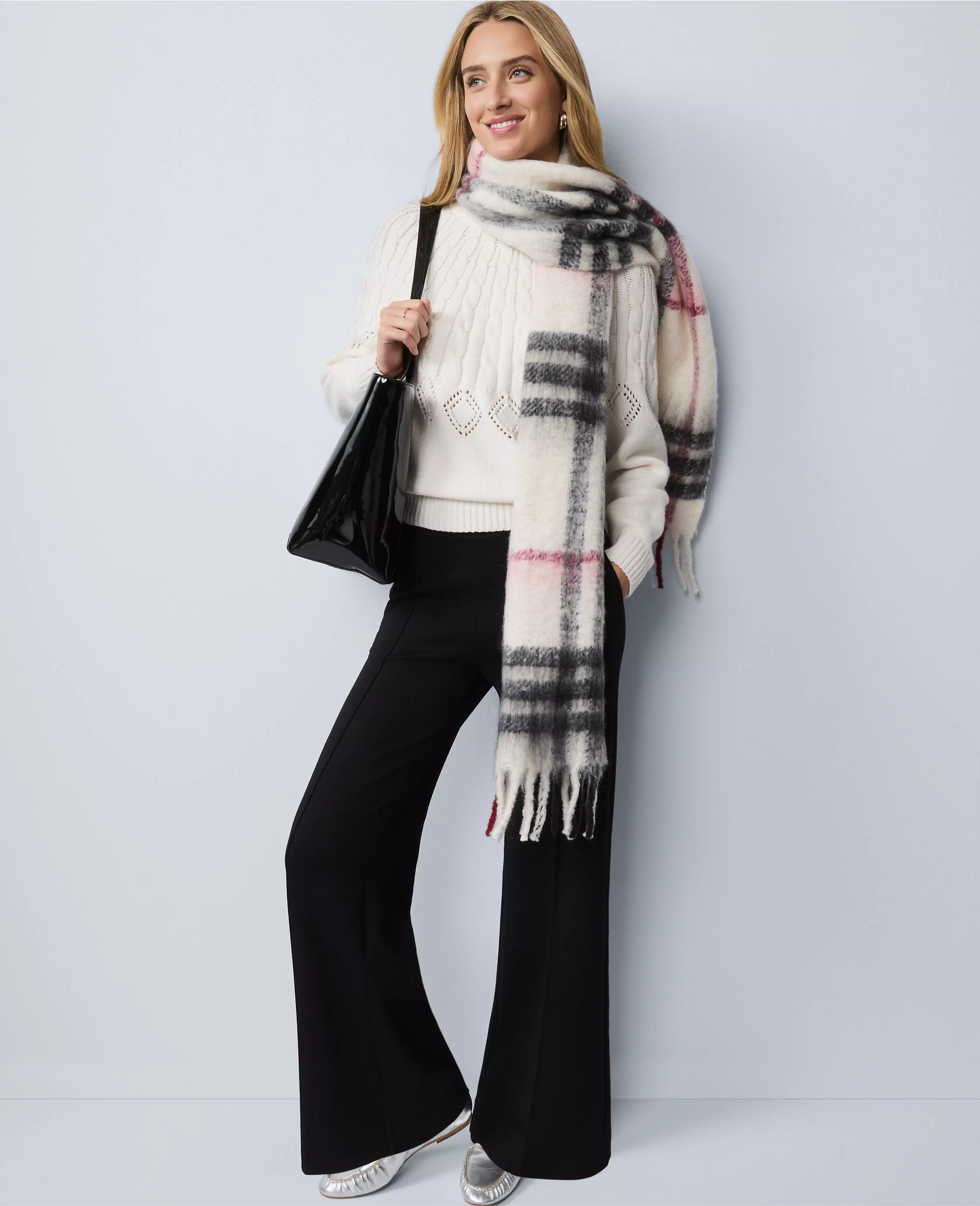 Weekend Collection Easy Wide-Leg Pant in Cloud Plush | Ann Taylor