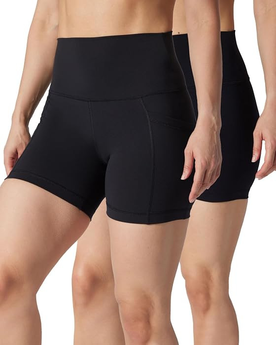 Yogalicious Womens 5\u201d, 7\u201d High Waisted Biker Shorts Squat Proof Workout Yoga Short 2 Pa... | Amazon (US)