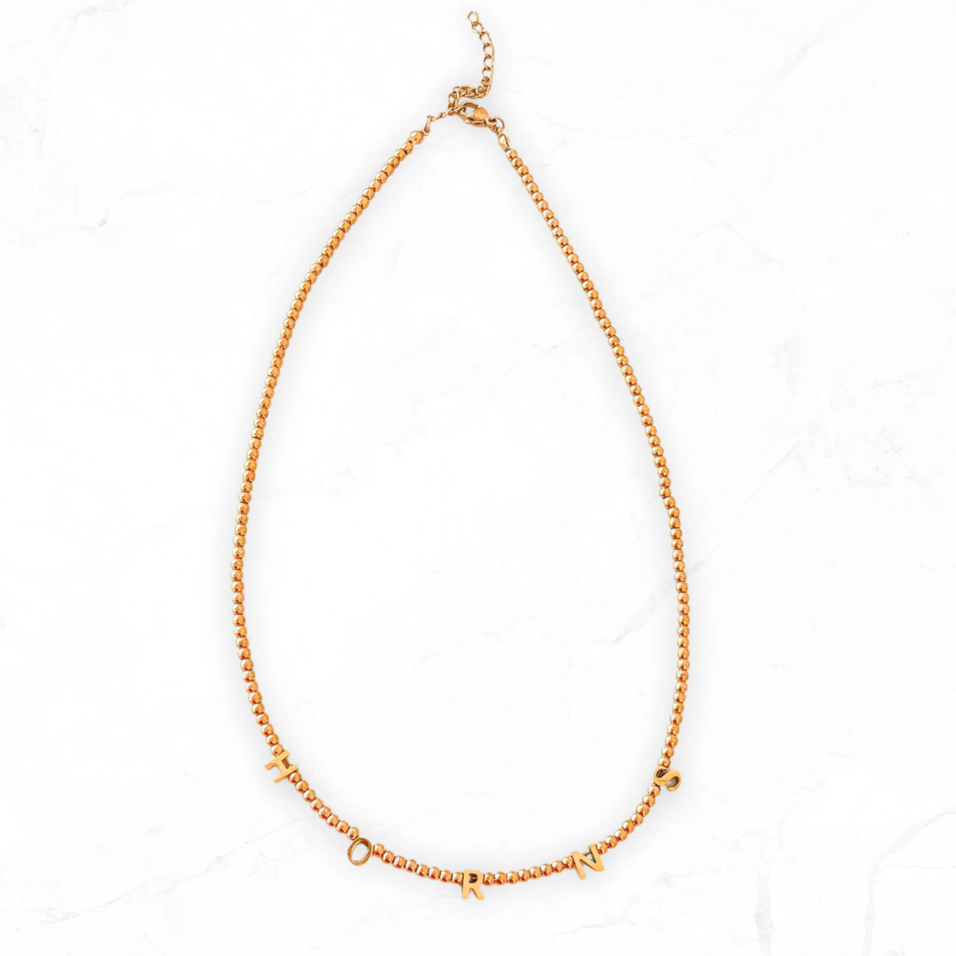 Horns Gold Beaded Necklace | Golden Thread LLC