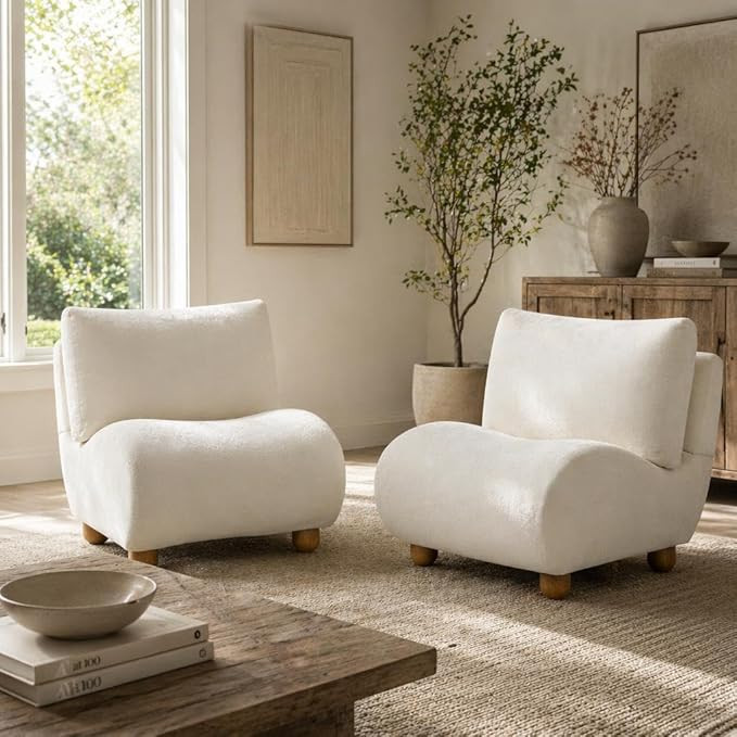 Christopher Knight Home Heidi 30.1" Modern Curved Accent Chairs Set of 2, Velvet Upholstered Loun... | Amazon (US)