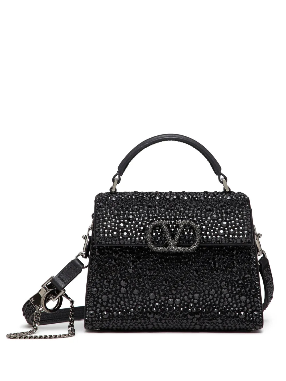 Valentino Garavani VSling crystal-embellished Mini Bag | Black | FARFETCH ID | Farfetch Global