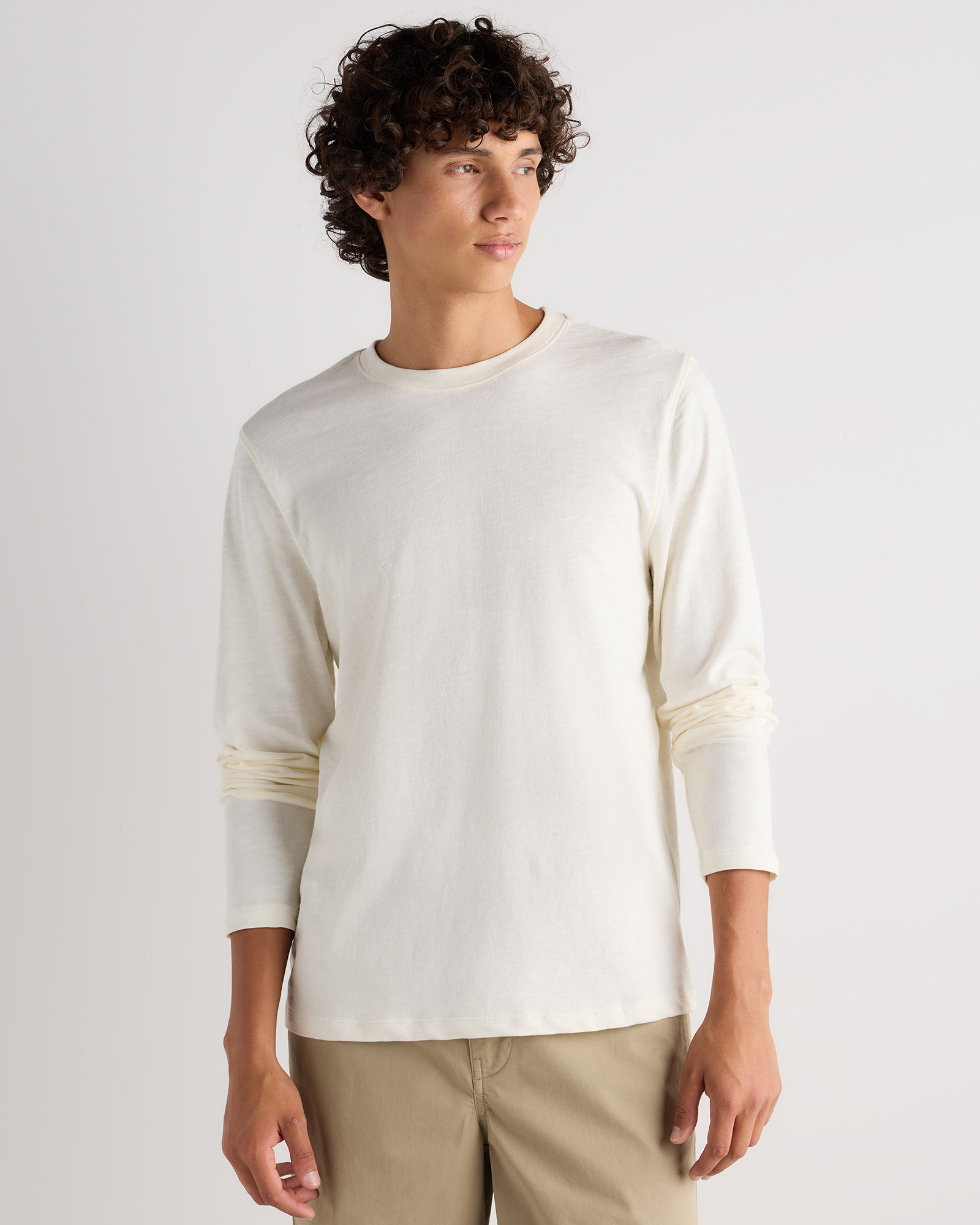 Quince | Men's Slub Long Sleeve T-Shirt in Navy, Size Medium, Organic Cotton | Quince