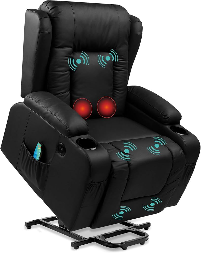 Best Choice Products PU Leather Electric Power Lift Chair, Recliner Massage Chair, Adjustable Fur... | Amazon (US)