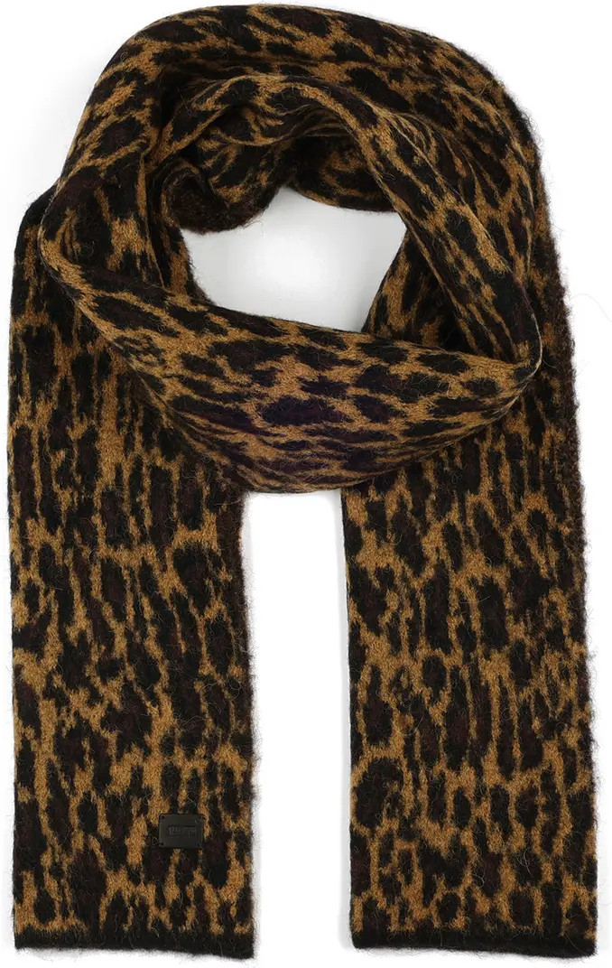 AllSaints Leopard Brushed Jacquard Knit Scarf | Nordstrom | Nordstrom