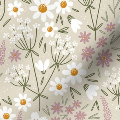 Wild and pretty field flowers | Spoonflower
