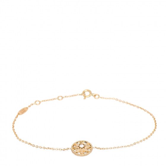CHRISTIAN DIOR 18K Yellow Gold Pave Diamond Rose Des Vents Bracelet | Fashionphile