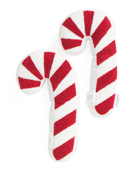 2pk 8x16 Shaped Candy Cane Pillows | TJ Maxx