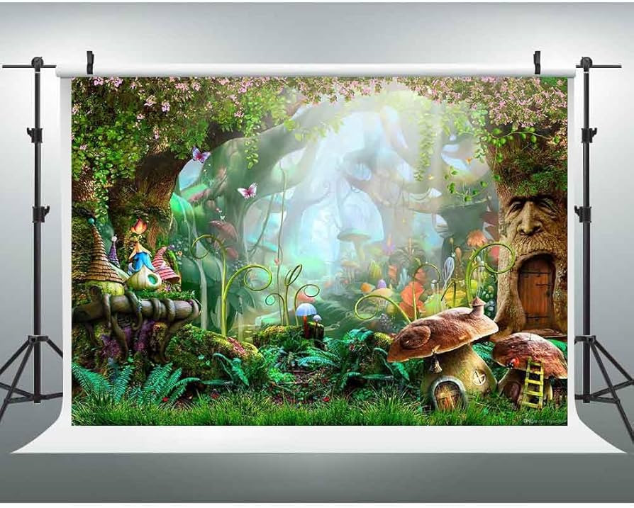 BULOR Enchanted Forest Backdrop for Photography, Cartoon Wonderland Fairytale Background for Alic... | Amazon (CA)