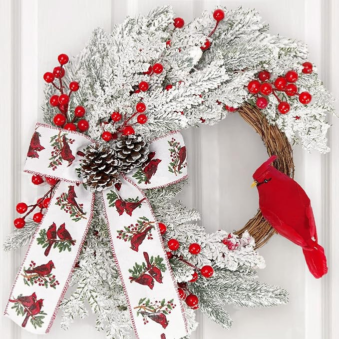 Christmas Decorations - Christmas Wreaths for Front Door - 16 Inch Cardinal Decor for Holiday Far... | Amazon (US)