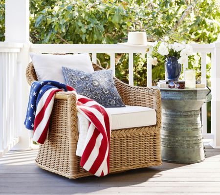 Americana cable knit throw blanket from Pottery Barn. #4thofjuly #patriotic

#LTKfamily #LTKSeasonal #LTKFind
