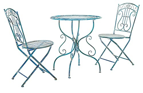 Safavieh PAT5028C Outdoor Collection Semly Antique Blue 3-Piece Bistro Set | Amazon (US)