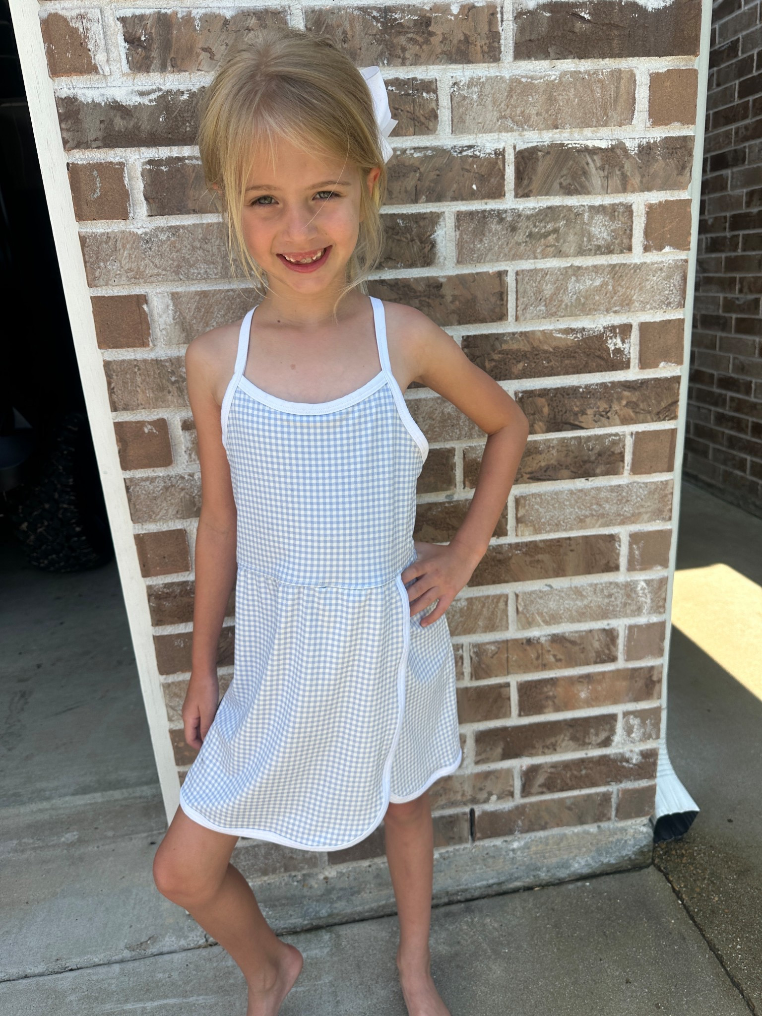 All in Motion gingham active dress 🩵🤍 

#LTKKids