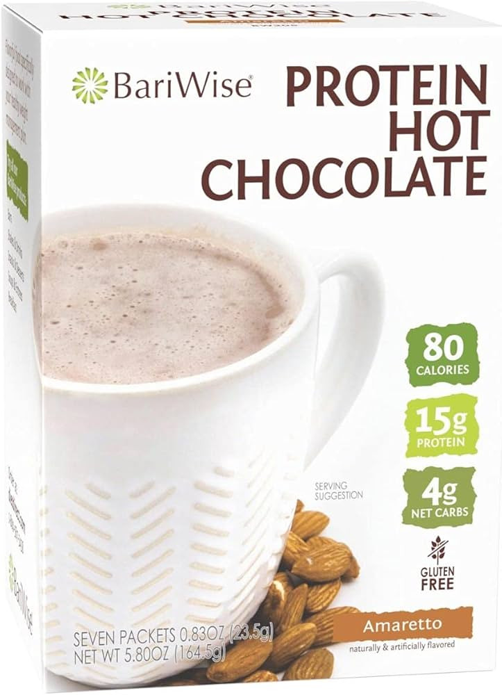 BariWise Protein Hot Cocoa, Amaretto, Gluten Free & Low Carb (7ct) | Amazon (US)