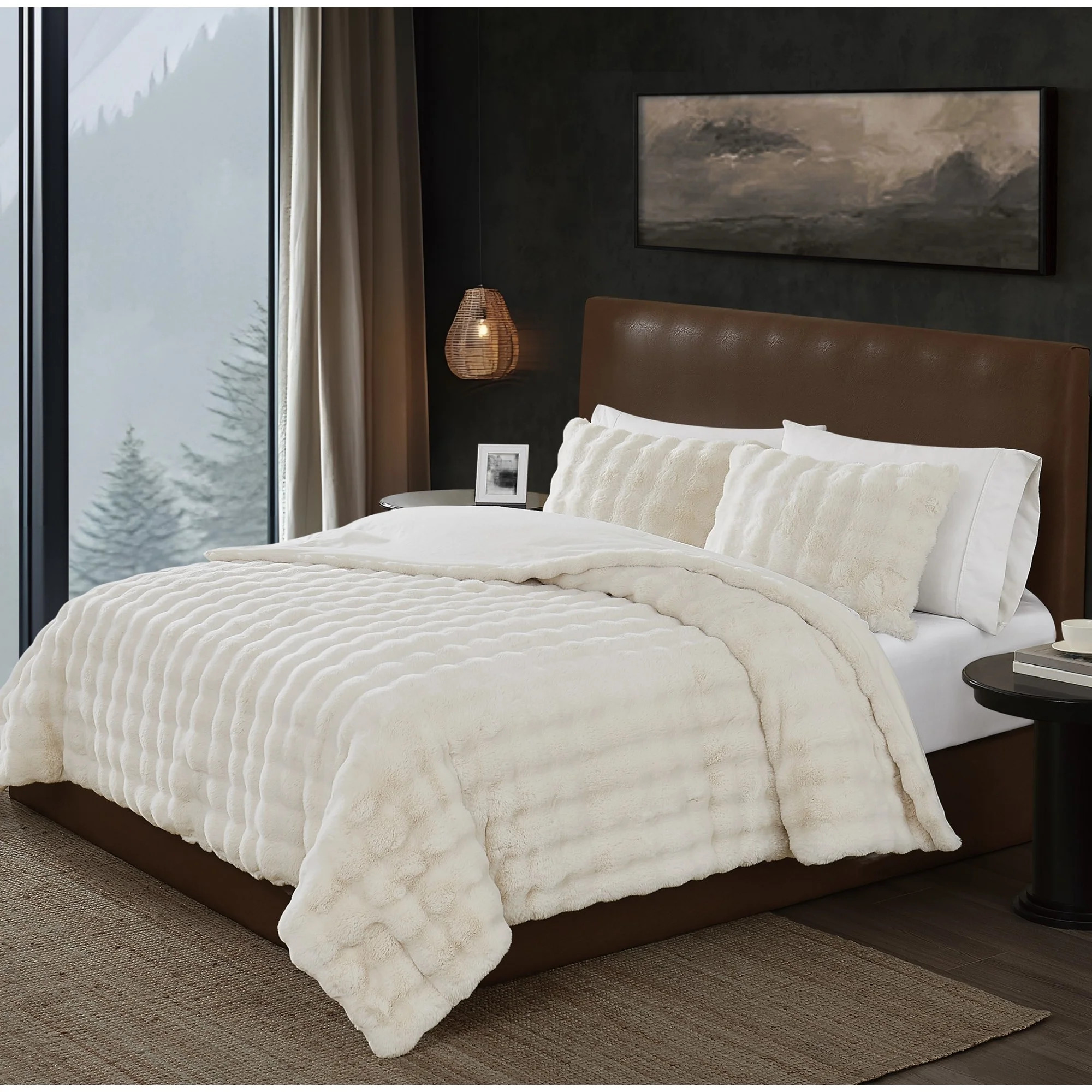 Frye Bubble Faux Fur Comforter Set | Wayfair North America