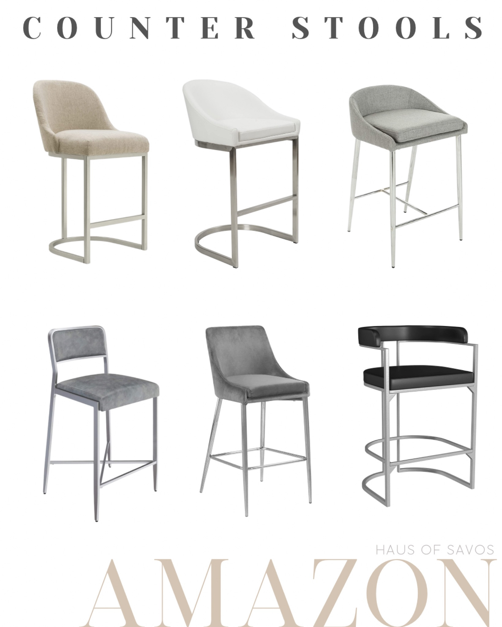Silver Leg Counter Stools 

Linen counter stools, RH, looks for less, restoration hardware, white counter stools, modern counter stool, grey counter stool, backless counter stool, 
Leather counter stool, kitchen ideas, dining ideas, kitchen stools, glam, luxe, transitional kitchen, transitional counter stools, dining chairs 

#organicmodern #amazonhome #founditonamazon #amazon #counterstools #kitchen #transitional 

#LTKhome #LTKstyletip #LTKFind