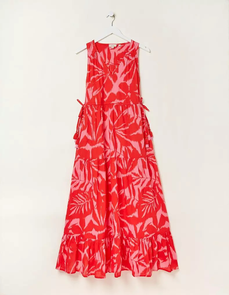 Avery Ikat Leaves Midi Dress | Fat Face (UK&IE)