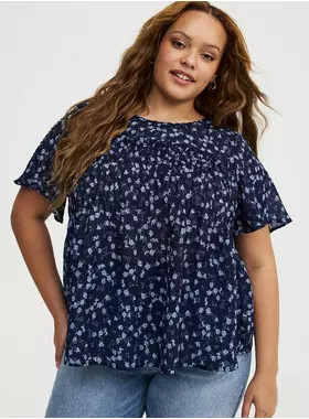 Chiffon  Smocked Detail Top | Torrid (US & Canada)