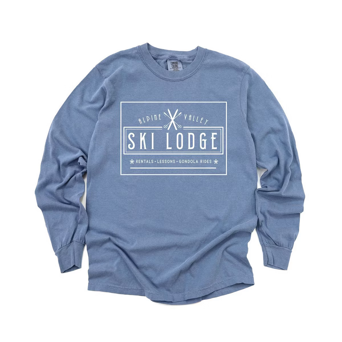 Simply Sage Market Women's Alpine Valley Ski Lodge Long Sleeve Garment Dyed Tee - S - Berry | Target