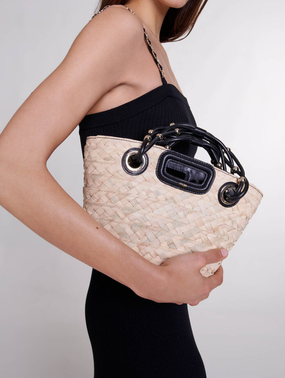 Mini woven basket bag | Maje US | Maje US