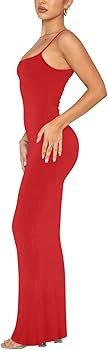 REORIA Women's Basic Sexy Lounge Slip Long Dress Elegant Sleeveless Backless Ribbed Bodycon Maxi ... | Amazon (US)