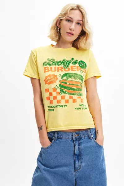 Lucky’s Burgers Graphic Slim Tee | Urban Outfitters (US and RoW)