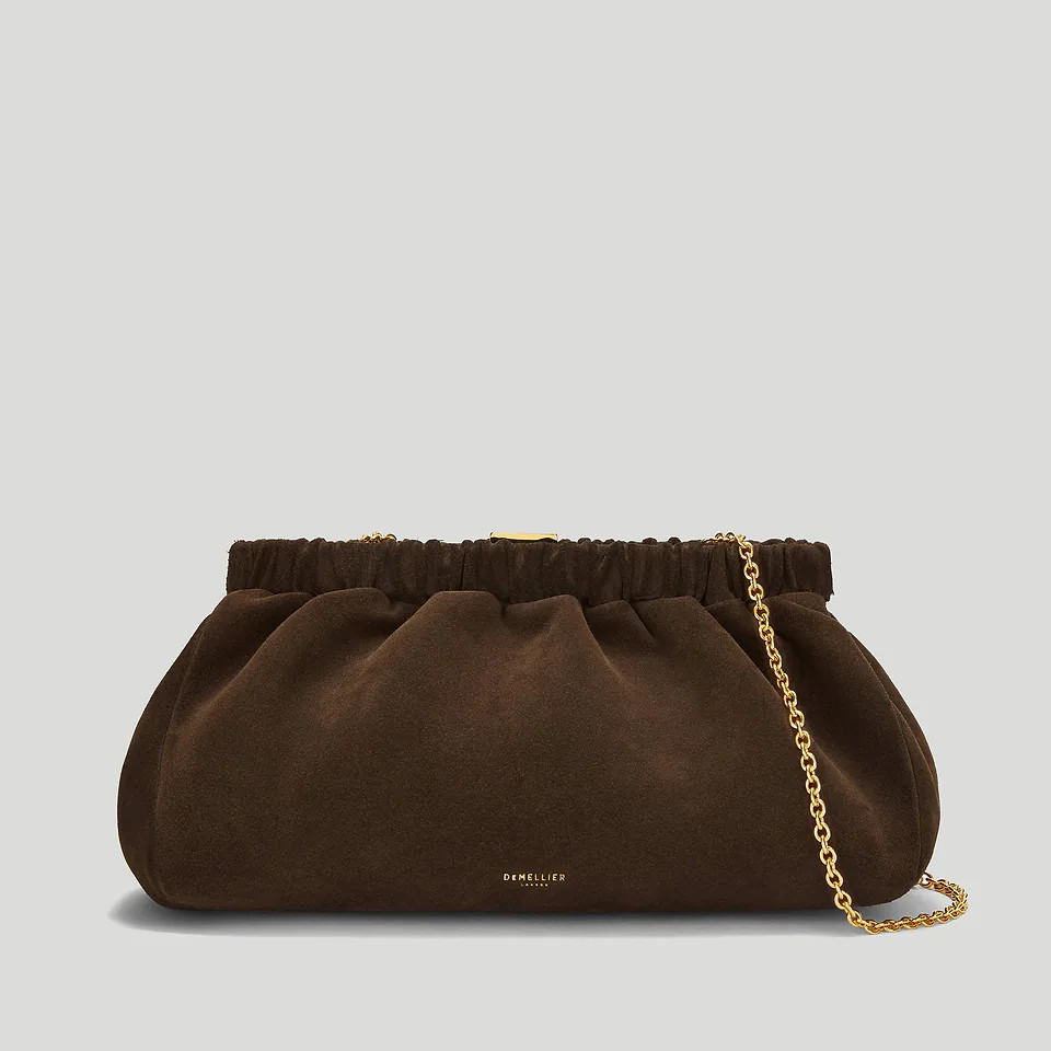 The Miami Clutch | Mocha Suede & Mocha Smooth | DeMellier | DeMellier