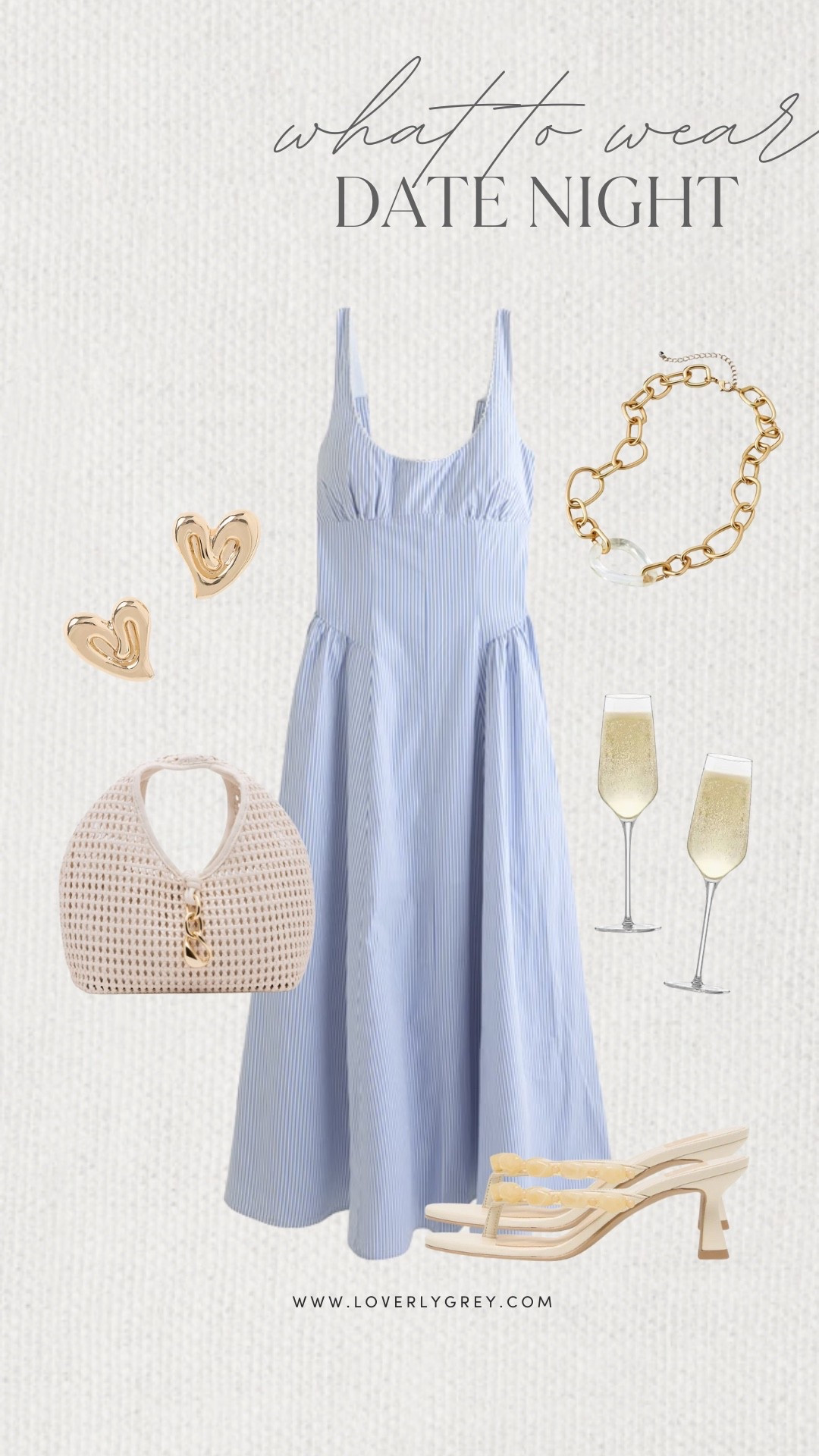 Loverly Grey, what to wear for date night! This stunning dress that Abercrombie just dropped is perfect for a night out. Pair it with a chunky gold necklace from Target, gold heart shaped earrings, and a woven bag from Nordstrom to complete the look. Loverly Grey, what to wear, date night 

#LTKgrwm #LTKSeasonal #LTKootd