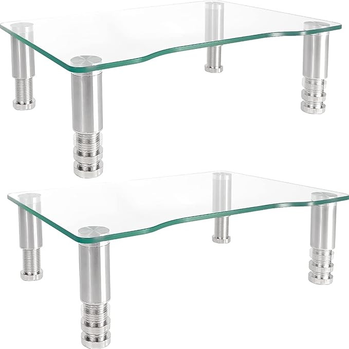 2 Pack Computer Monitor Riser with Height Adjustable Multi Media Desktop Stand for Flat Screen LC... | Amazon (US)