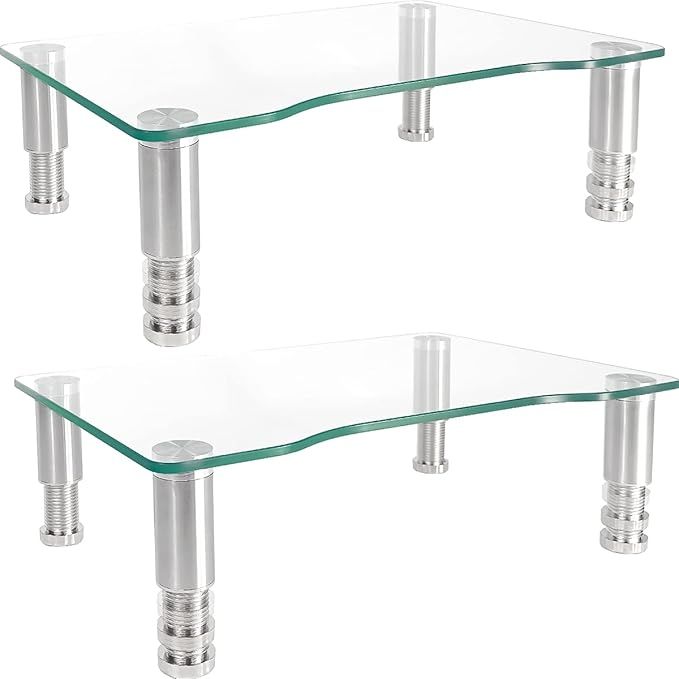 2 Pack Computer Monitor Riser with Height Adjustable Multi Media Desktop Stand for Flat Screen LC... | Amazon (US)