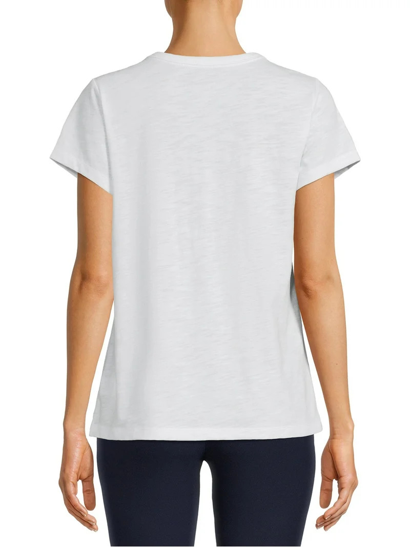 Time and Tru Women's Crewneck Slub Tee with Short Sleeves | Walmart (US)
