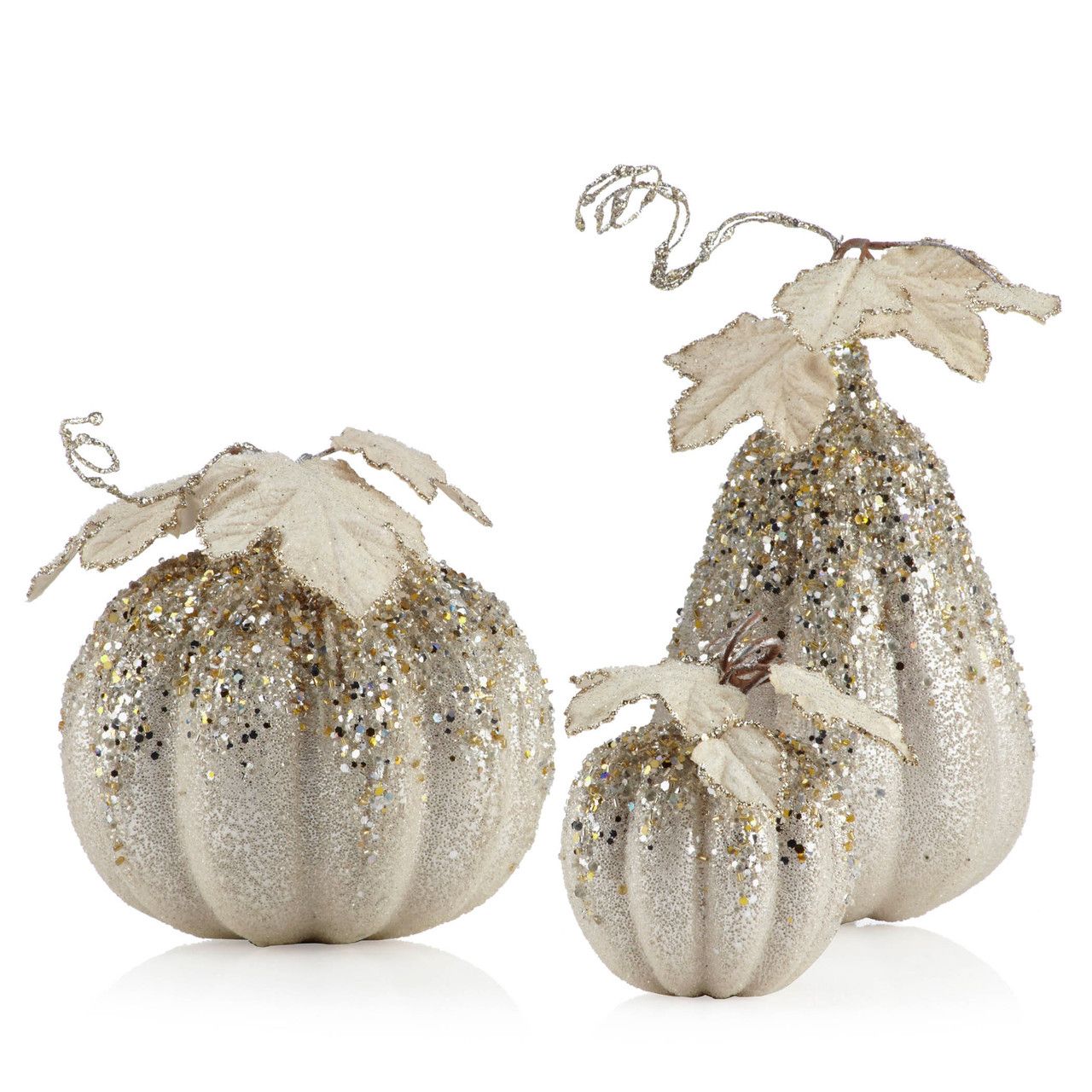 Beaded Pumpkin & Gourd Festive Glitter glam decor essentials decor accessories living room finds | Z Gallerie