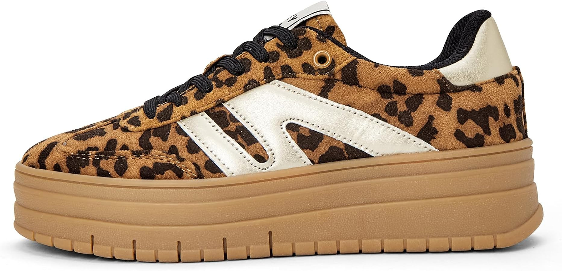 LUCKY STEP Women's Platform Gum Thick Sole Fashion Sneakers Classic Retro Rubber Low Top Casual T... | Amazon (US)