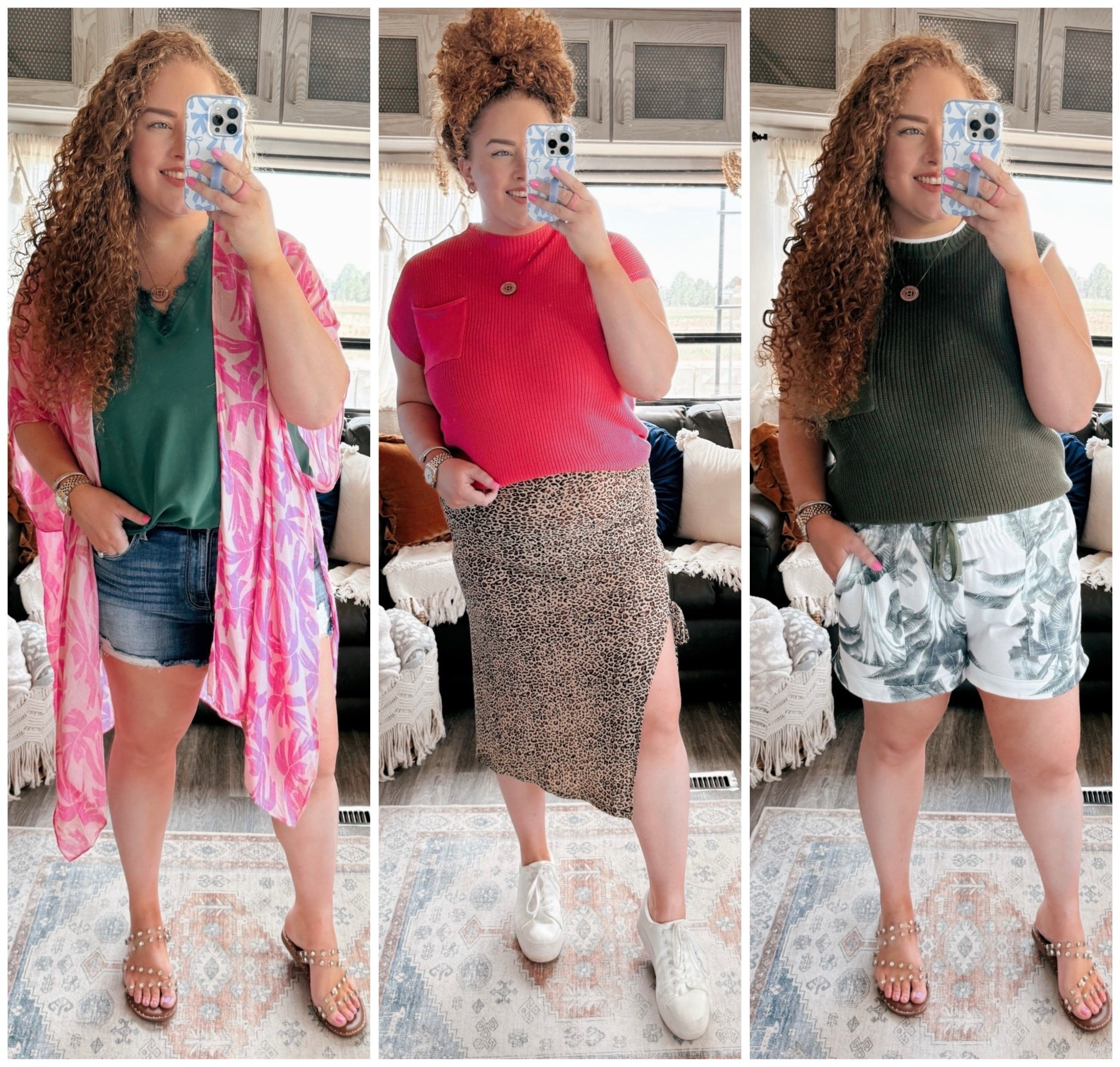 ☀️ 3 Amazon summer outfits you need this season 💛 budget friendly, comfy, and cute! Everything is linked + Prime eligible 🛍️amazon short sleeve sweater | amazon pink short sleeve sweater | amazon sweater | amazon leopard print skirt | leopard print skirt | cheetah print skirt | amazon skirt | sneakers | amazon sneakers | white platform sneakers | amazon fashion | amazon finds | amazon look | amazon outfit | summer outfit | summer look | summer fashion | summer finds | summer outfit inspo | summer fashion inspo | summer 2025 | green tank top | amazon green tank top | green lace tank top | amazon green lace tank top | palm print kimono | pink kimono | amazon kimono | summer kimono | denim shorts | buckle denim shorts | sandals | amazon sandals | green short sleeve sweater | amazon green short sleeve sweater | palm print shorts | green shorts | green palm print short | amazon shorts 

#LTKFindsUnder50 #LTKStyleTip #LTKMidsize