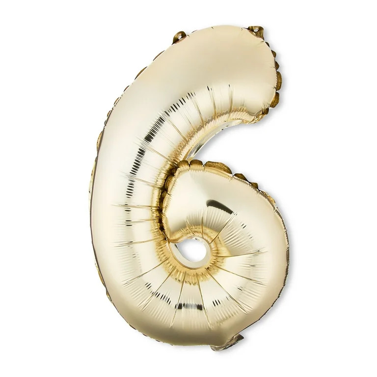 16" Gold Number 6 Foil Balloon, by Way To Celebrate | Walmart (US)